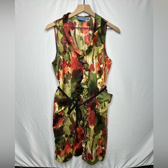 Floral Sleeveless Dress with Belt - Picture 2 of 4